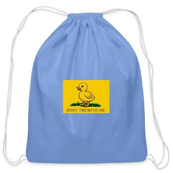 Justice for Ducky - Cotton Drawstring Bag - carolina blue - Front
