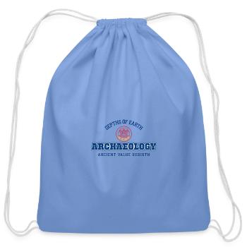 Depths of Earth Ancient Value Rebirth - Cotton Drawstring Bag - carolina blue - Front
