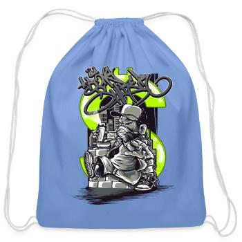 Graffiti Street Art Artist – Urban Hip Hop Design - Cotton Drawstring Bag - carolina blue - Front
