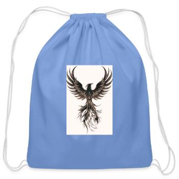 Ashen Phoenix Rising - Cotton Drawstring Bag - carolina blue - Front