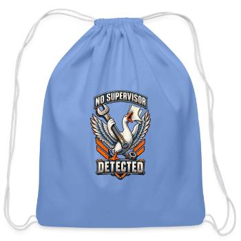 No Supervisor Detected Pelican - Cotton Drawstring Bag - carolina blue - Front