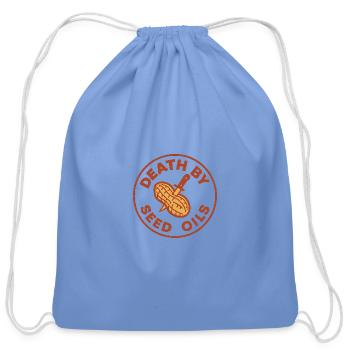 Death by Seed Oils - Cotton Drawstring Bag - carolina blue - Front