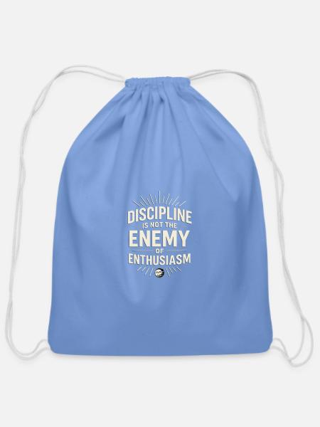 Discipline Is Not The Enemy of Enthusiasm AFC - Cotton Drawstring Bag - carolina blue