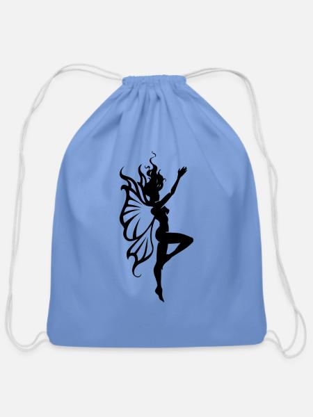 fairy fairy - Cotton Drawstring Bag - carolina blue