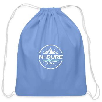 N-Dure Mountain Crest Logo - Cotton Drawstring Bag - carolina blue - Front