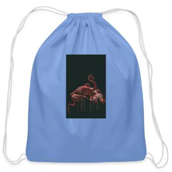Flamingo1327405 - Cotton Drawstring Bag - carolina blue - Front