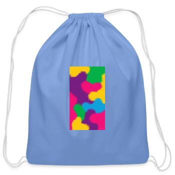 Neon Abstract Color Clouds - Cotton Drawstring Bag - carolina blue - Front