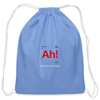 Ah Element of Surprise - Cotton Drawstring Bag - carolina blue - Front