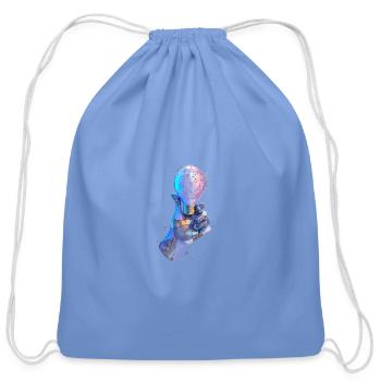 3D flashlight just in purple color - Cotton Drawstring Bag - carolina blue - Front