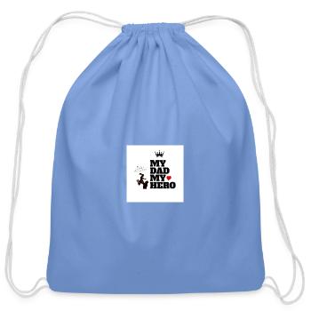 My Dad My Hero - Cotton Drawstring Bag - carolina blue - Front