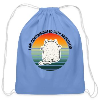 i am contaminated with radiation - Cotton Drawstring Bag - carolina blue - Front