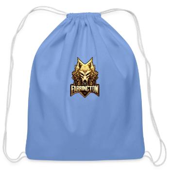 Farrington Wolf - Cotton Drawstring Bag - carolina blue - Front