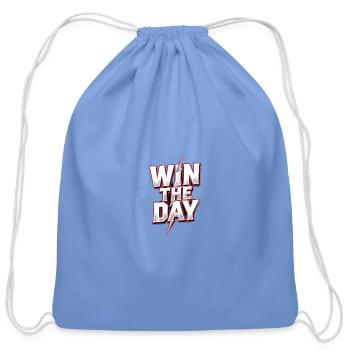 Motivational Lightning Bolt T-Shirt - Cotton Drawstring Bag - carolina blue - Front