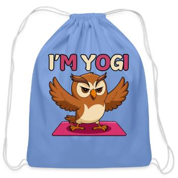 I'm yogi - Cotton Drawstring Bag - carolina blue - Front