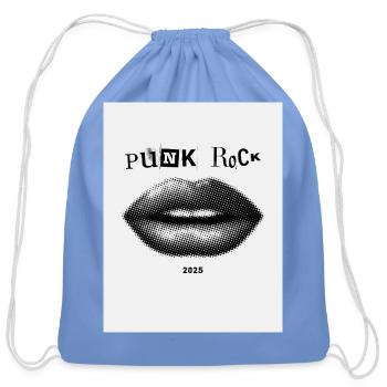 Punk Rock Lips 2025 - Cotton Drawstring Bag - carolina blue - Front