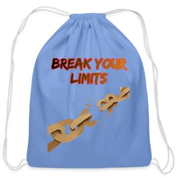 Break Your Limits Chain Breaker - Cotton Drawstring Bag - carolina blue - Front