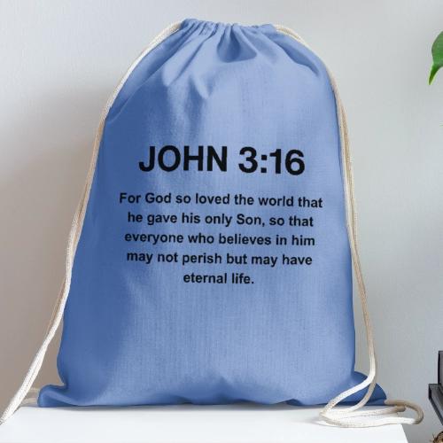 John 3:16 Christian Apparel – Bible Verse Clothing - Cotton Drawstring Bag