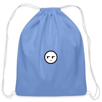 Neutral Emoj Sigh - Cotton Drawstring Bag - carolina blue - Front