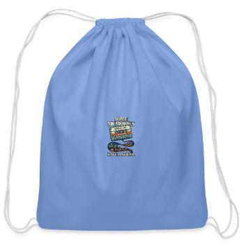 Some Memories Have a Sound - Retro Cassette City - Cotton Drawstring Bag - carolina blue - Front