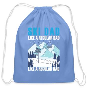 ski dad like a regular dad only way cooler - Cotton Drawstring Bag - carolina blue - Front