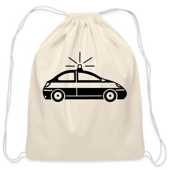 Police car with flashing light - Cotton Drawstring Bag - natural - Front