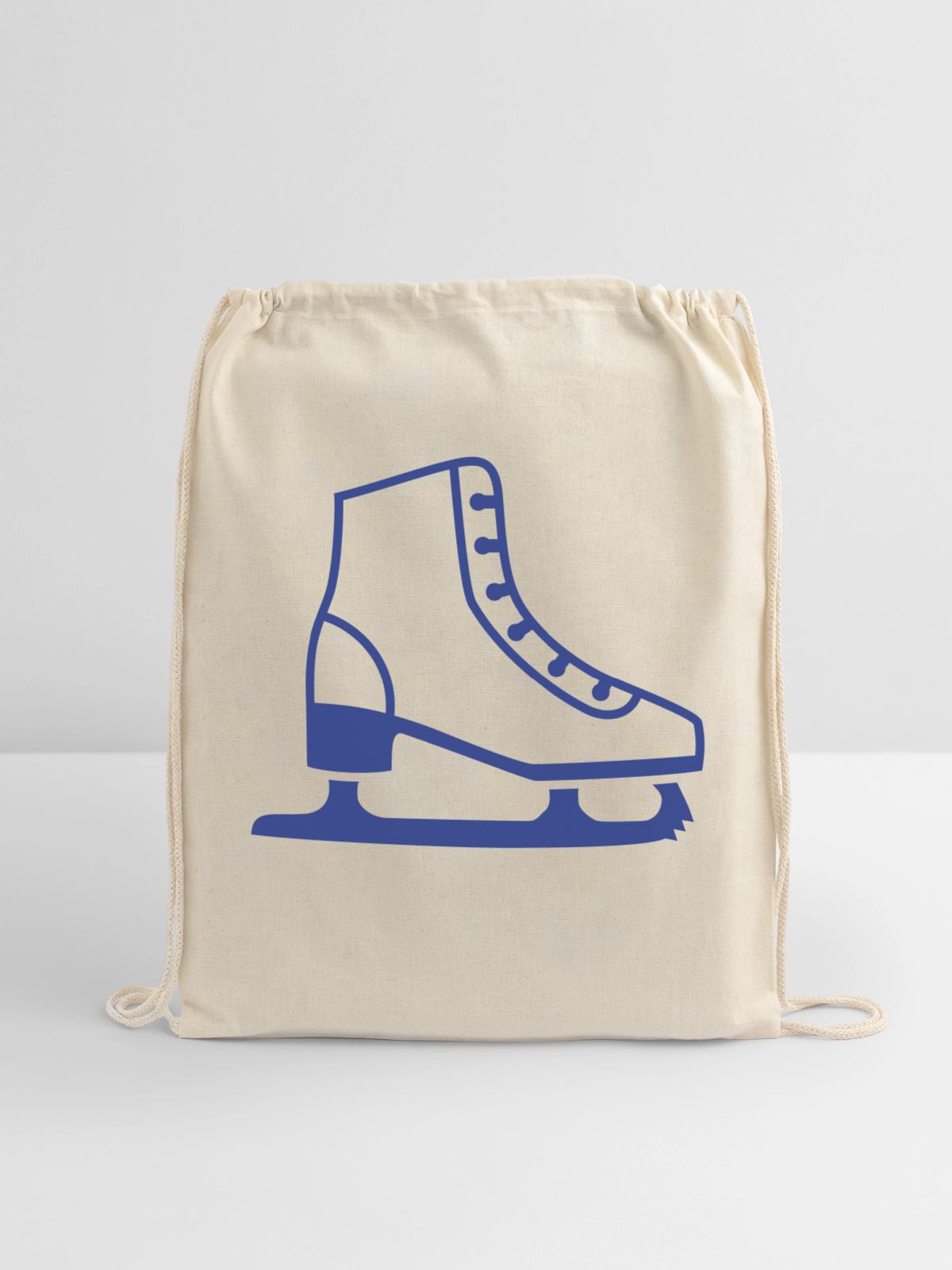 Figure Skate - Cotton Drawstring Bag - natural - Front