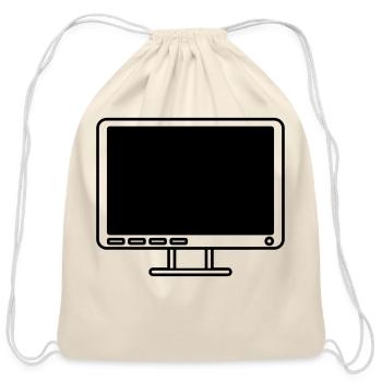 screen display computer icon - Cotton Drawstring Bag - natural - Front