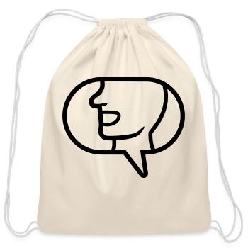Simple Icon Communicate Speech - Cotton Drawstring Bag - natural - Front