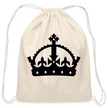 King or Queen Crown - Cotton Drawstring Bag - natural - Front