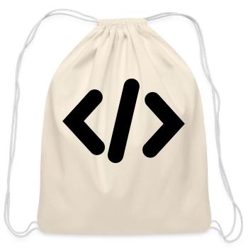 Code programmer with text - Cotton Drawstring Bag - natural - Front