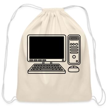 screen keyboard mouse computer - Cotton Drawstring Bag - natural - Front