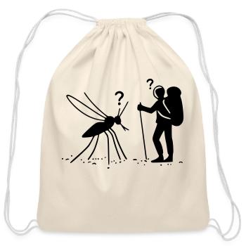 Mosquito mountain climber math science joke vector - Cotton Drawstring Bag - natural - Front