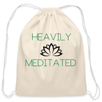 Heavily Meditated Yoga Yogi Design - Cotton Drawstring Bag - natural - Front