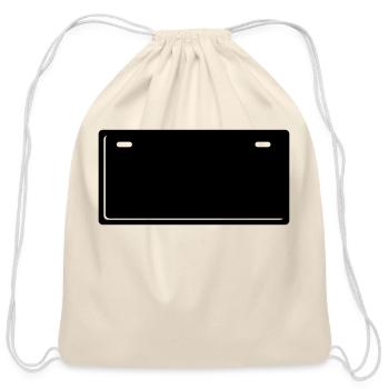 License Plate - Cotton Drawstring Bag - natural - Front