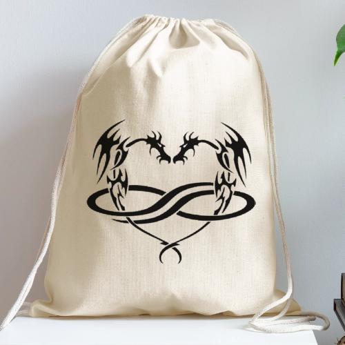 Polydragon (black) - Cotton Drawstring Bag