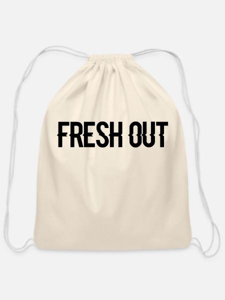 fresh out - Cotton Drawstring Bag - natural