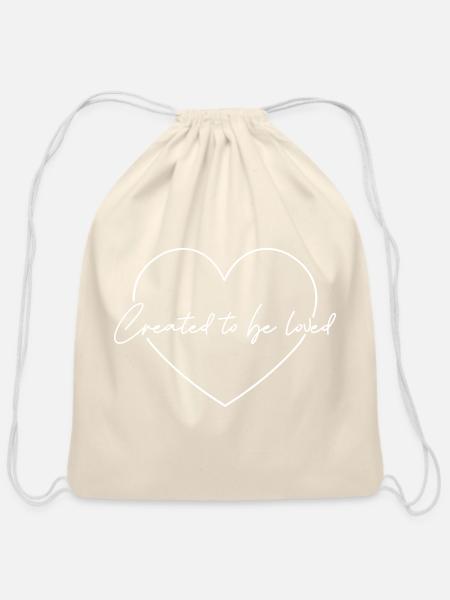 Created to be loved - Cotton Drawstring Bag - natural