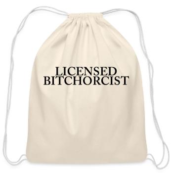 Licensed Bitchorcist Vector - Cotton Drawstring Bag - natural - Front