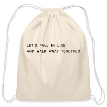 Lets Fall In Like - Cotton Drawstring Bag - natural - Front