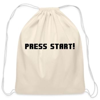 Press Start! - Cotton Drawstring Bag - natural - Front