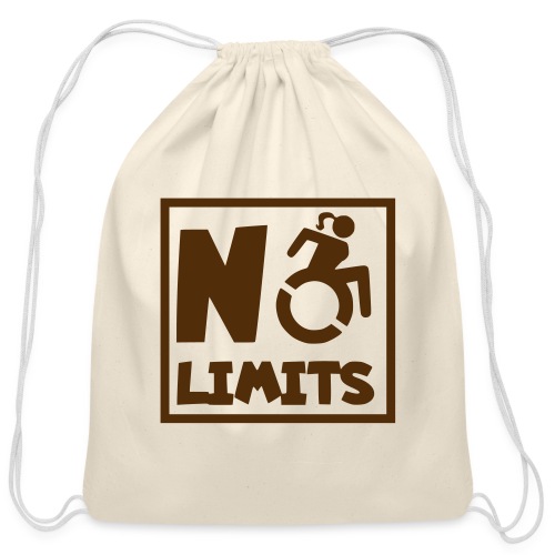 No limits for this female wheelchair user - Cotton Drawstring Bag
