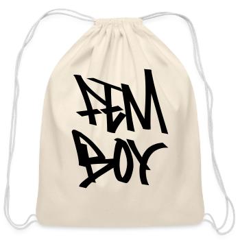 fem boy - Cotton Drawstring Bag - natural - Front