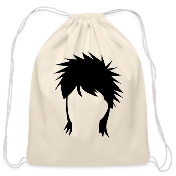 spiked mullet hair style - Cotton Drawstring Bag - natural - Front