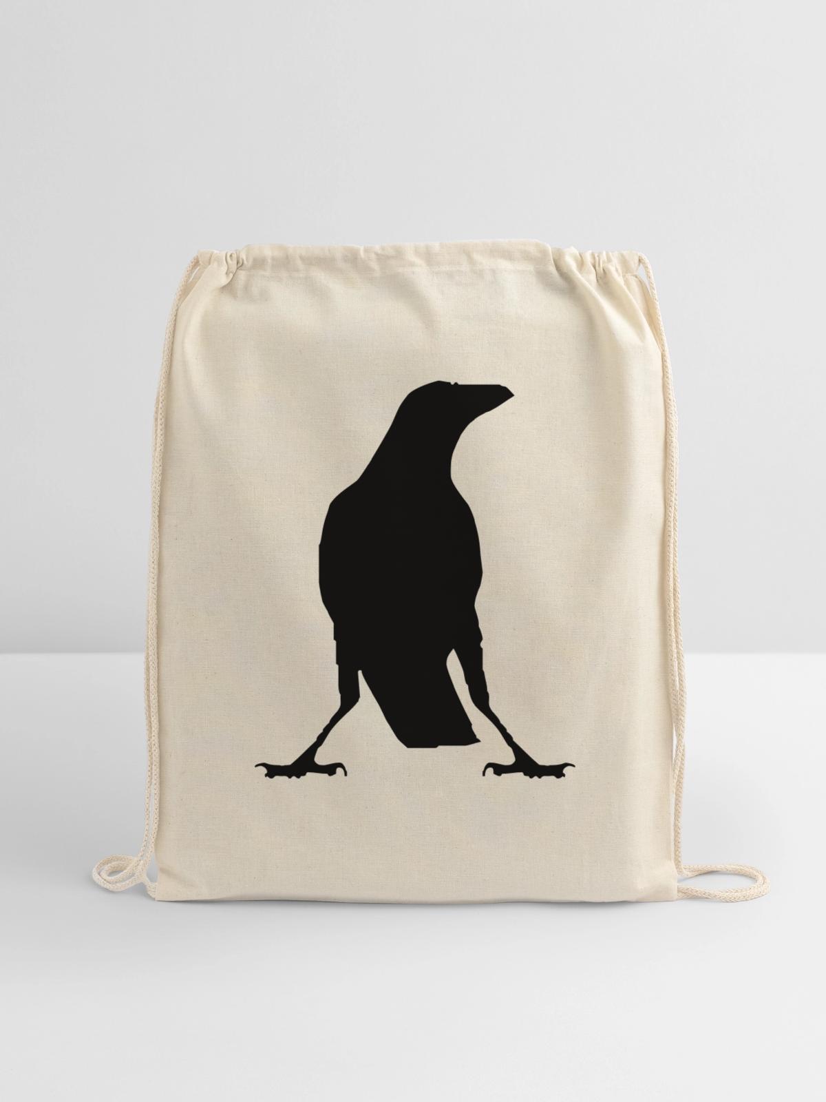 Raven - Cotton Drawstring Bag - natural - Front