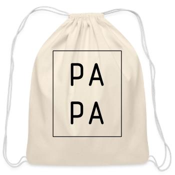 Papa - Cotton Drawstring Bag - natural - Front