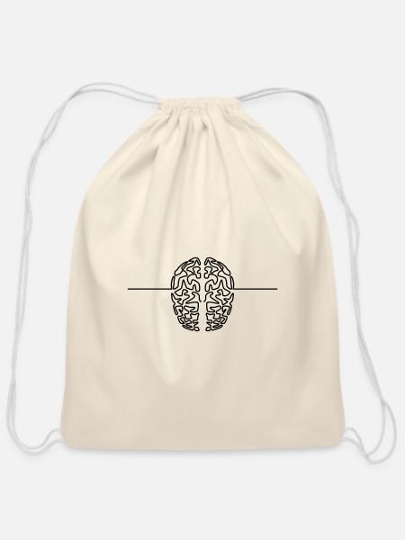 brain - Cotton Drawstring Bag - natural