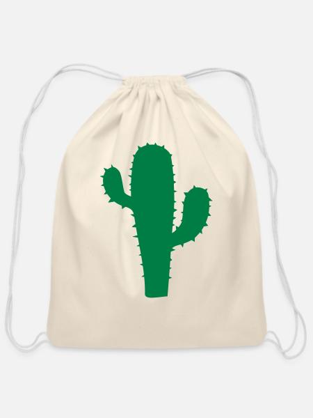 cactus - Cotton Drawstring Bag - natural