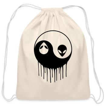 Alien Yin Yang - Cotton Drawstring Bag - natural - Front