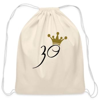 Crown King Queen 30 Princess - Cotton Drawstring Bag - natural - Front