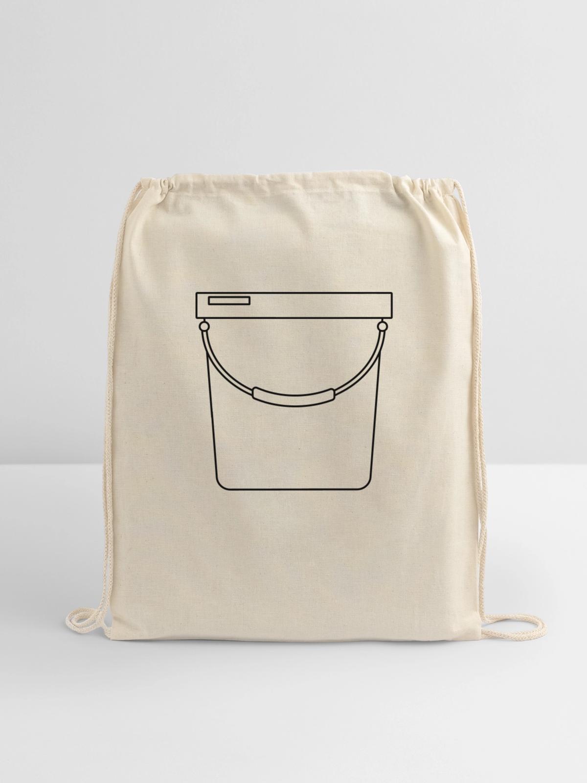 Bucket - Cotton Drawstring Bag - natural - Front